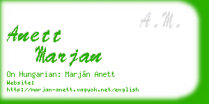 anett marjan business card